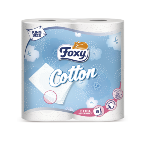 Foxy cotton igienica 4 rotoli 5 veli-bollicine-casalinghi-salerno